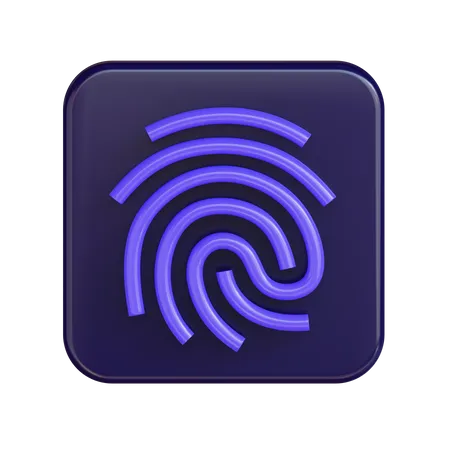 Fingerprint Lock  3D Illustration