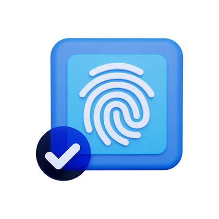 Fingerprint Lock  3D Illustration