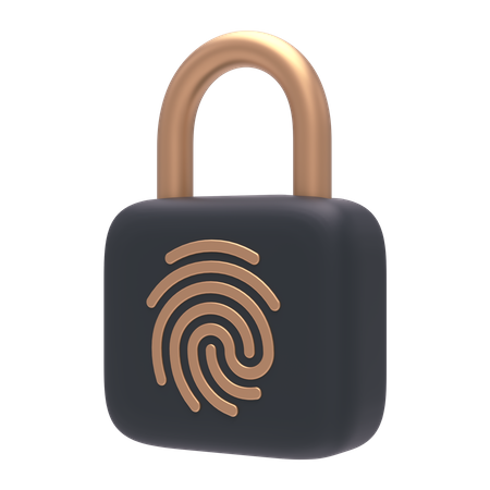 Fingerprint Lock  3D Illustration