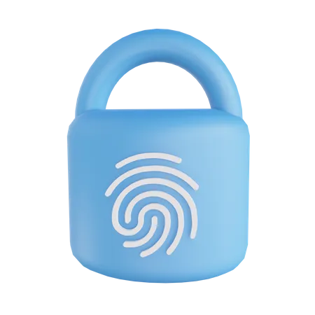 Fingerprint Lock  3D Illustration