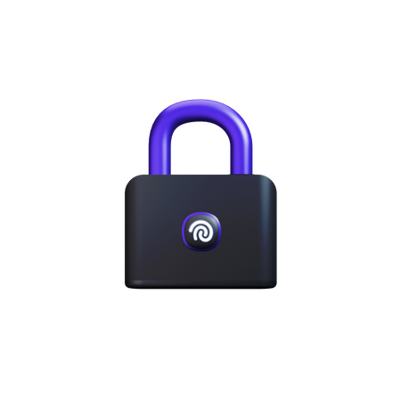 Fingerprint lock  3D Illustration