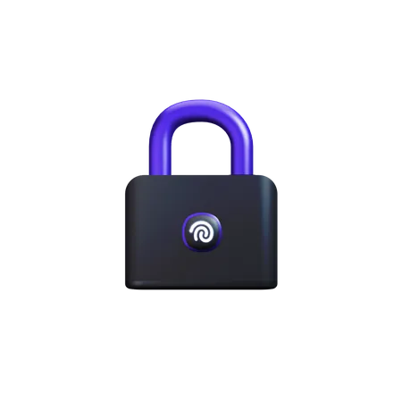 Fingerprint lock  3D Illustration