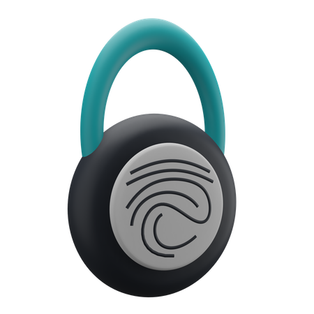 Fingerprint Lock  3D Illustration