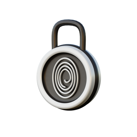 Fingerprint Lock  3D Illustration