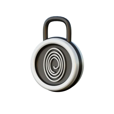 Fingerprint Lock  3D Illustration