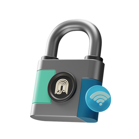 Fingerprint Lock  3D Illustration