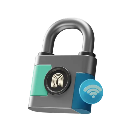 Fingerprint Lock  3D Illustration