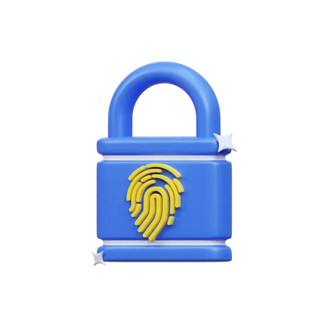 3 D Fingerprint Lock Icon Illustration Object 3D Icon