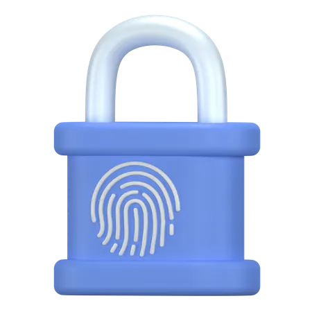 Symbol Of Protection Through Fingerprint Lock 3D Icon