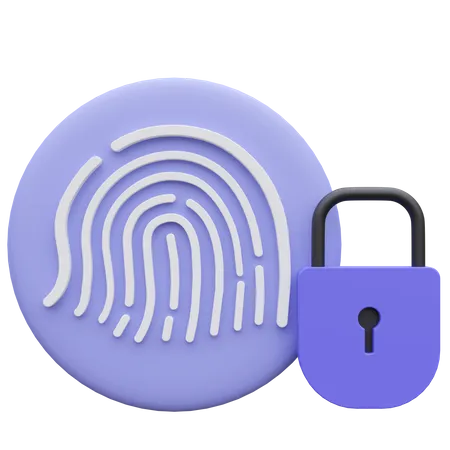 Fingerprint Lock Security 3 D Icon Illustration 3D Icon