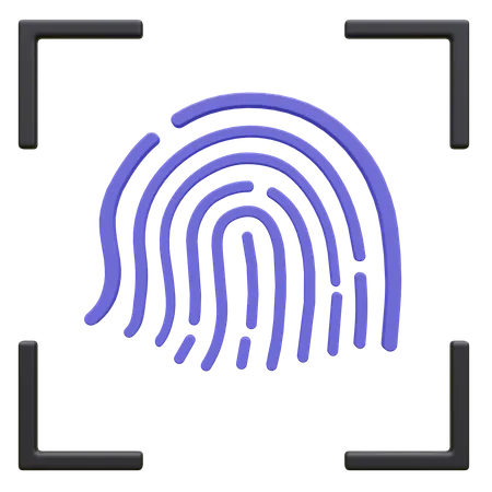Fingerprint Lock Security 3 D Icon Illustration 3D Icon
