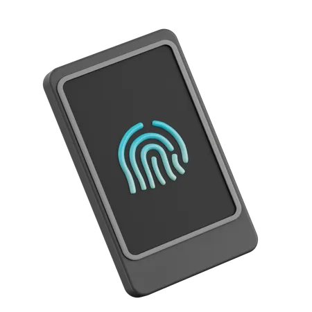 Fingerprint Locked Celullar  3D Icon