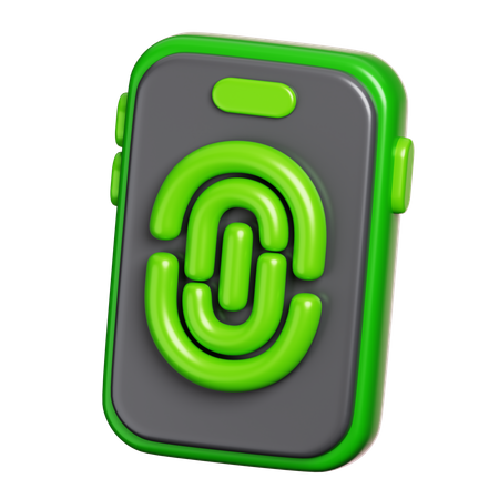 Fingerprint Mobile Identification  3D Icon