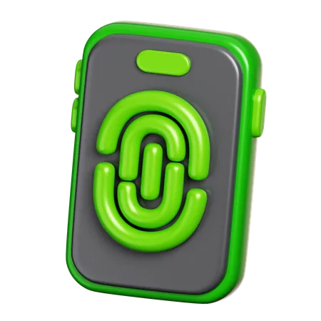 Fingerprint Mobile Identification  3D Icon