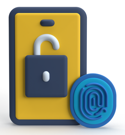 Fingerprint Mobile Security  3D Icon