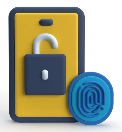 Fingerprint Mobile Security  3D Icon