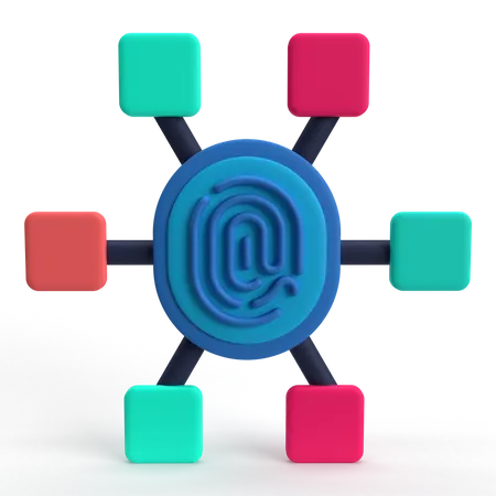 Fingerprint Network  3D Icon