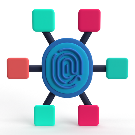 Fingerprint Network  3D Icon