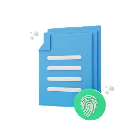 Fingerprint On File 3D Icon