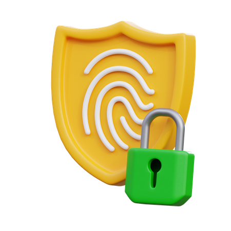 Fingerprint Padlock Shield  3D Icon