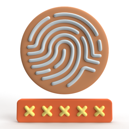 Fingerprint Password  3D Icon