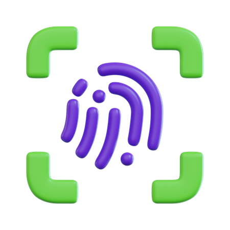 Fingerprint Password  3D Icon