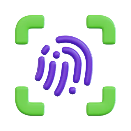 Fingerprint Password  3D Icon