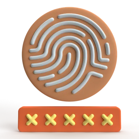 Fingerprint Password  3D Icon