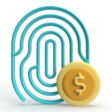 Fingerprint Rupee  3D Icon