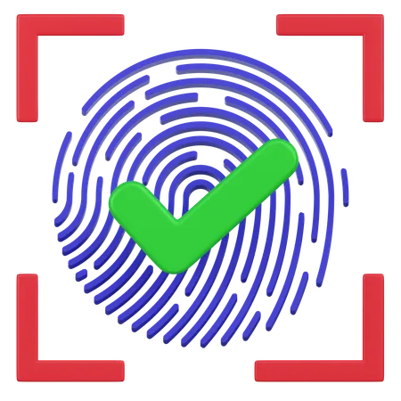 A 3 D Icon Showing A Fingerprint In A Scanning Interface Representing Biometric Authentication And Secure Access Control 3D Icon