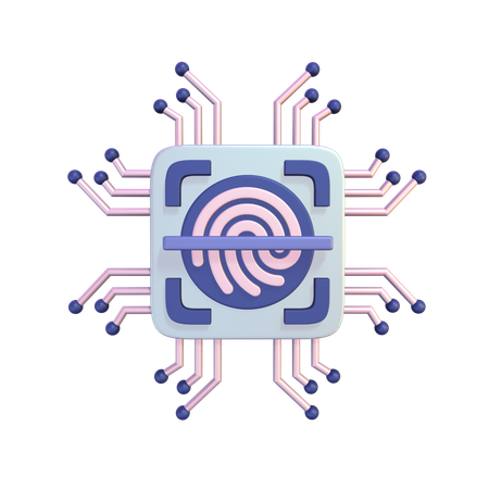 Fingerprint Scanner Tech  3D Icon