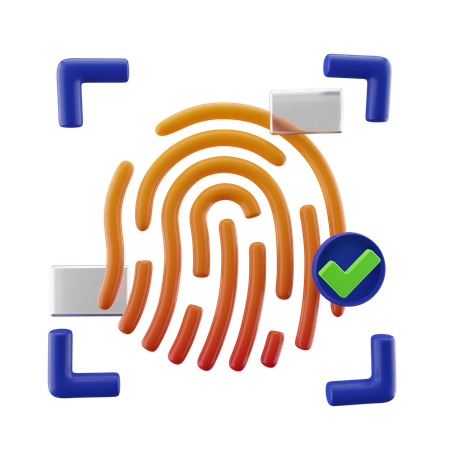 Fingerprint Scanning  3D Icon