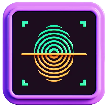 Fingerprint Scanning for Security  3D Icon