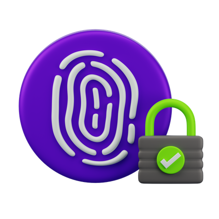 Fingerprint Security  3D Icon