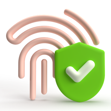 Fingerprint Security  3D Icon