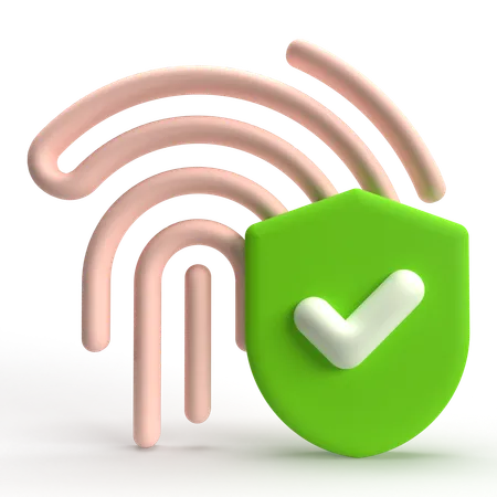 Fingerprint Security  3D Icon