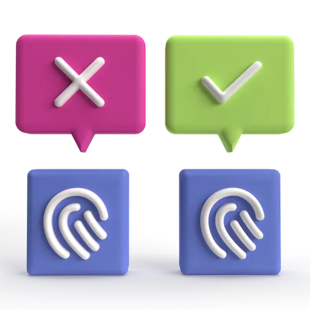 Fingerprint Security  3D Icon