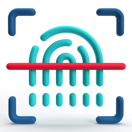 Fingerprint Security  3D Icon