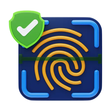 Fingerprint Security  3D Icon