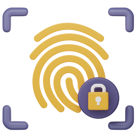 Fingerprint Security  3D Icon