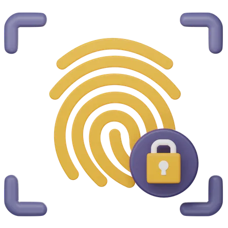 Fingerprint Security  3D Icon