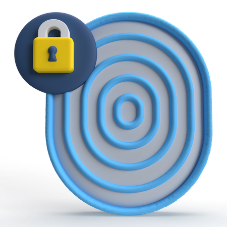 Fingerprint Security  3D Icon