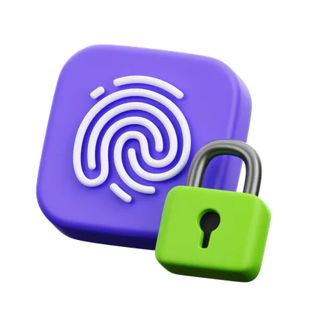 Fingerprint Security  3D Icon