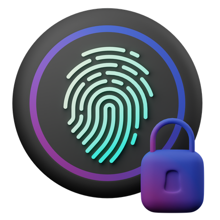 Fingerprint Security  3D Icon