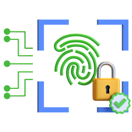 Fingerprint Security  3D Icon