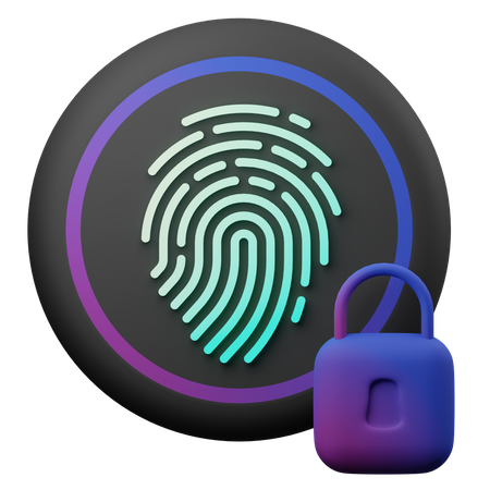 Fingerprint Security  3D Illustration