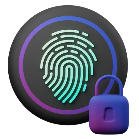 Fingerprint Security  3D Illustration