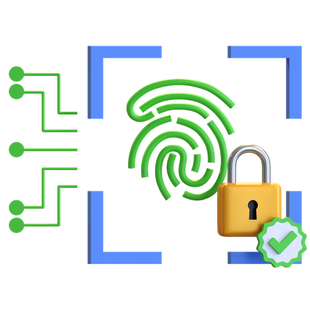 Fingerprint Security 3D Illustration