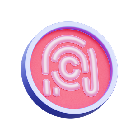 指紋セキュリティバッジ  3D Icon