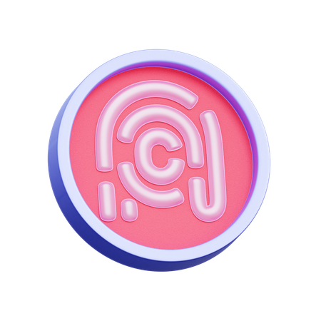 Fingerprint Security Badge  3D Icon
